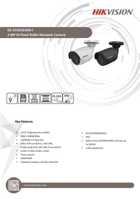 Hikvision Poe Bullet Camera Ds Cd G I Mp