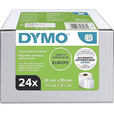 DYMO LW Etichette Per Indirizzi Grandi 36 Mm X 89 Mm 24 Rotoli Da 130