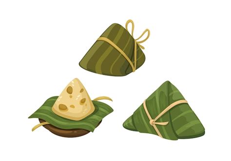 Premium Vector Bakcang Aka Zongzi Or Sticky Rice Dumpling Asian Food