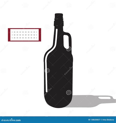 Silueta Del Negro De La Cerveza O Del Vino Del Vector Stock De