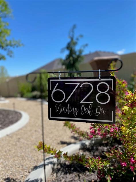 Fancy Hanging Driveway Address Sign — Homebnc