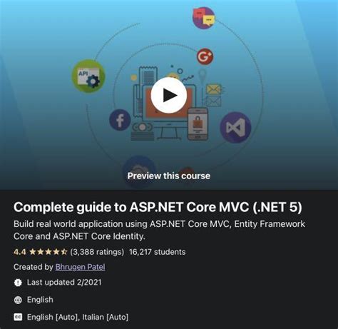 Udemy Complete ASP NET Core MVC NET 5 Announcements On Carousell