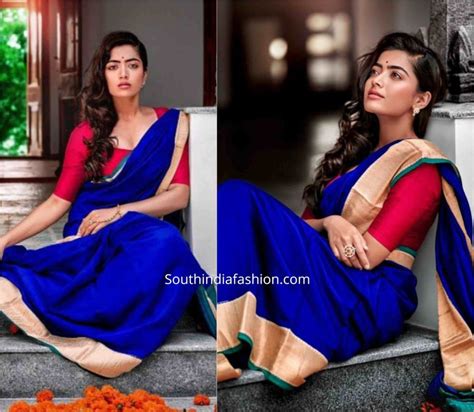 Rashmika Mandanna In A Traditional Saree South India Fashion