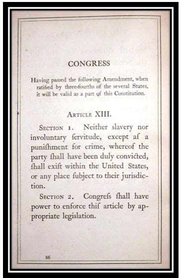 United States Constitution and Citizenship Day: 13th Amendment