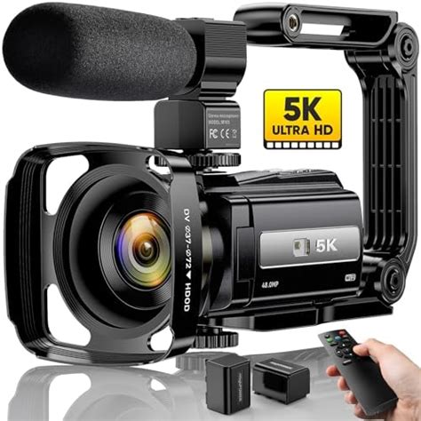 5k Caméscope Caméra Vidéo Vision Nocturne Infrarouge Wifi Uhd 48mp