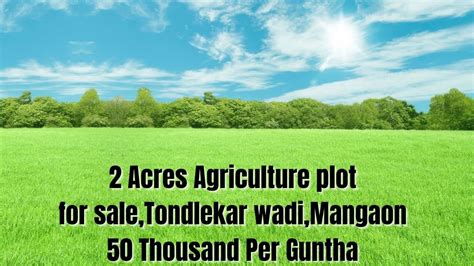 Plot No Ll Acers Agriculture Land For Sale Ll Tondalekar Wadi