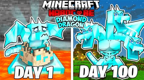 I Survived 100 Days As A DIAMOND DRAGON In HARDCORE Minecraft YouTube