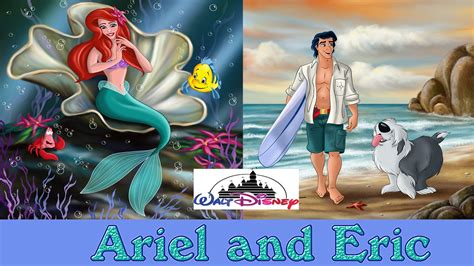 Disney Couple Ariel And Eric In The Little Mermaid Animation Love Story