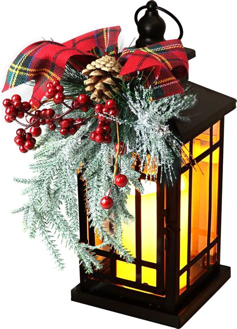 Amazon ROCEEI 2 Pcs Christmas Decorative Lantern Battery Operated