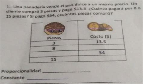 Una Panaderia Vende El Pan Dulce A Un Mismo Precio Un Cliente