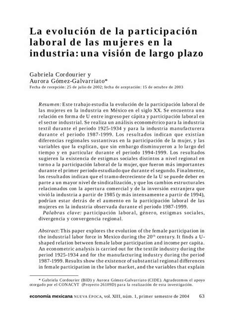 Pdf La Evoluci N De La Participaci N Laboral De Las Mujeres En