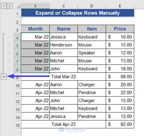 How To Expand Or Collapse Rows With Plus Sign In Excel 4 Easy Methods