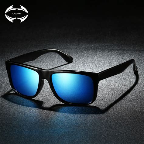 Vcka Vintage Retro Polarized Sunglasses Men Coating Mirror Driving Sun