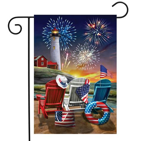 Beachfront Fireworks Fourth of July Garden Flag Patriotic Nautical 12.5" x 18" - Walmart.com ...