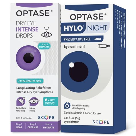 Amazon Optase Dry Eye Intense Drops Hylo Night Ointment Bundle