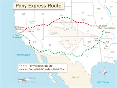 The Pony Express Route Map Inna Renata