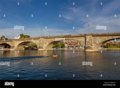 Jet Ski Water Scooter Passing Under London Bridge In Lake Havasu City