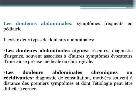 SOLUTION Les Douleurs Abdominales Chez Lenfant Studypool