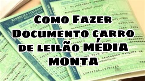 Como Fazer Documenta O De Carro De Leil O M Dia Monta Youtube