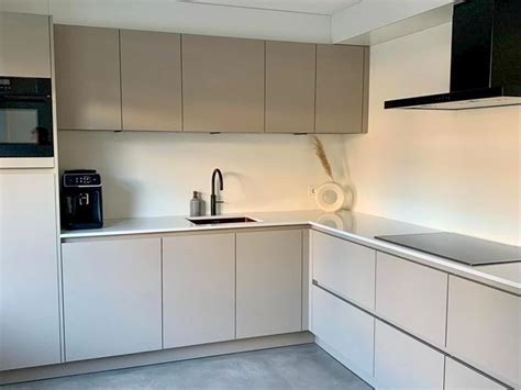 Opgeleverde Minimalistische Keuken Kitchen All Keuken Beige Keuken