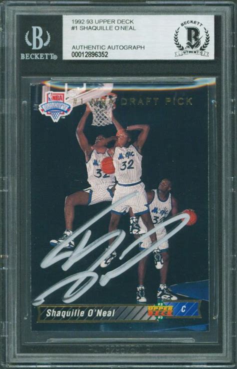 Shaquille O'Neal Signed 1992-93 Upper Deck #1 SP RC / NBA First Draft ...