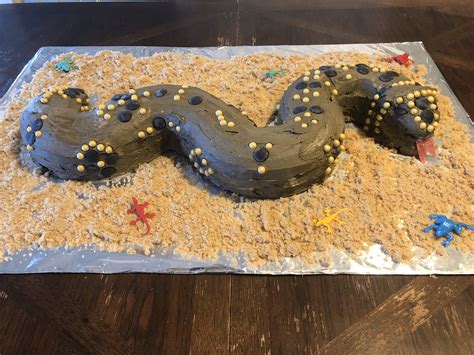 Snake Cake Made For My Stepbrother No Fondant Only Buttercream