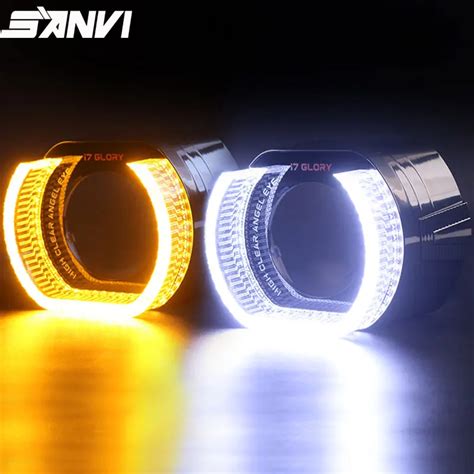 Sanvi Pcs Crystal Angel Eyes Mask Led Halo Rings For Bi Xenon Led