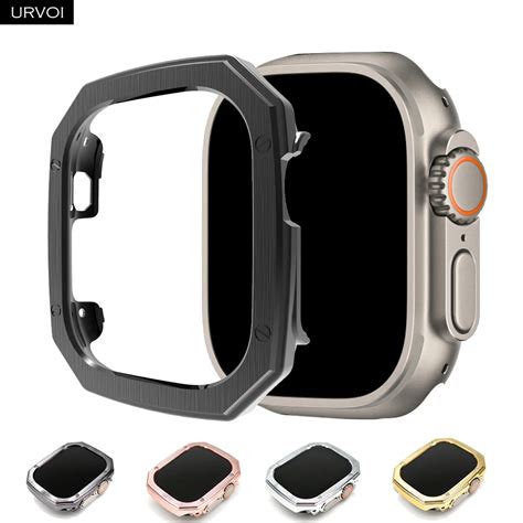 Urvoi Cover For Apple Watch Ultra Plastic Case Metal Color Brushed Bumper For Iwatch 49mm