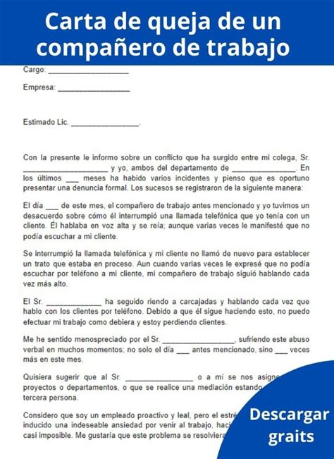 Carta De Queja Ejemplos Y Formatos Word Pdf Images