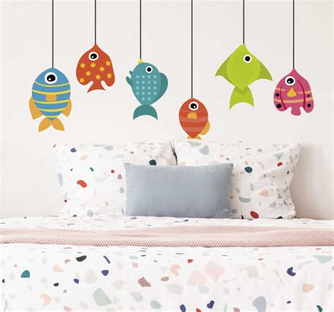 Sticker Chambre Enfant Petits Poissons Color S Tenstickers