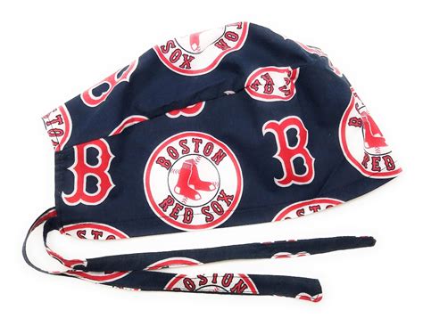 Mens Surgical Scrub Hat Handmade In The Usa Boston Red Sox Cotton