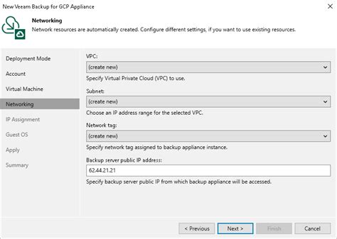 Step Specify Network Settings Veeam Backup For Google Cloud User Guide