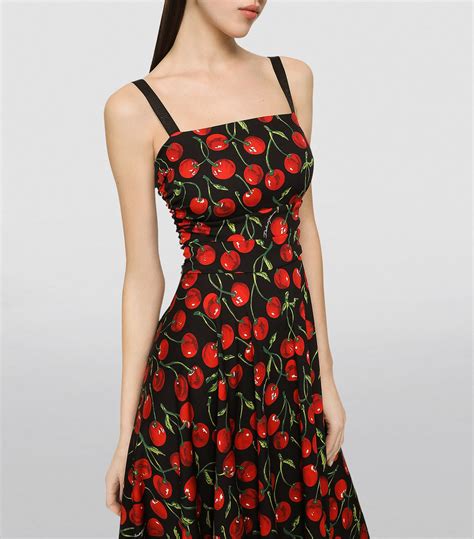 Womens Dolce Gabbana Multi Silk Blend Cherry Print Dress Harrods Uk