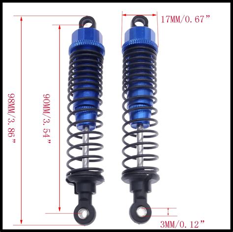 Rcawd Pcs Alloy Front And Rear Shock Absorber Damper Oil Filled Type