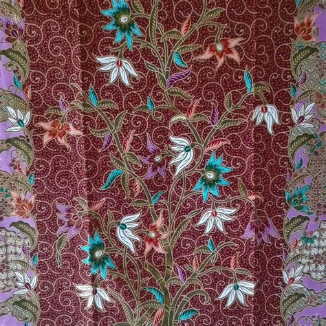 Pink Flowers Pure Cotton Traditional Indonesian Batik Stylebatik