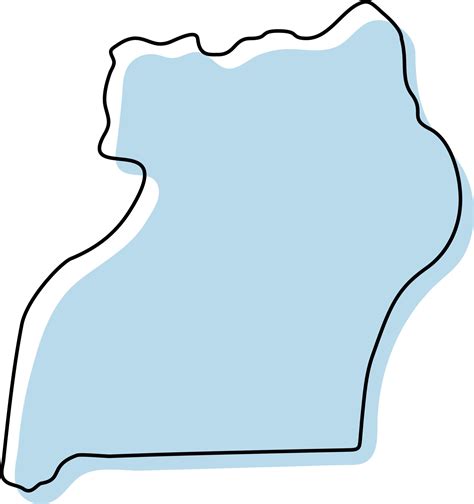 Stylized Simple Outline Map Of Uganda Icon Blue Sketch Map Of Uganda