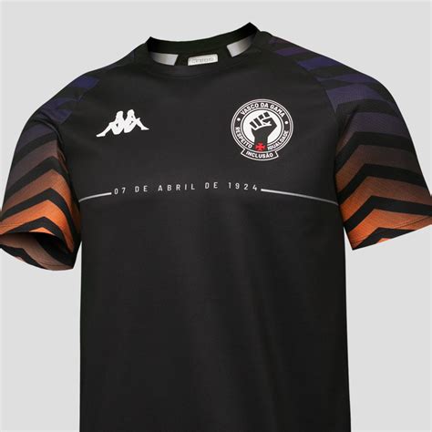 Camisa Vasco Aquecimento Kappa Masculina Preta