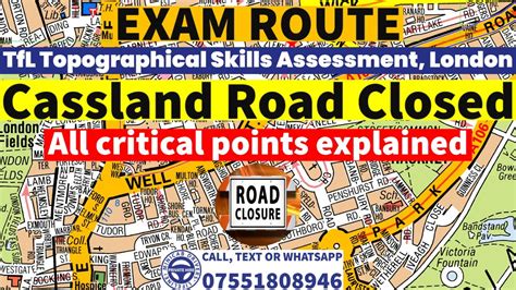 Cassland Road Closed Tfl Topographical Skills Assessment Real Exam