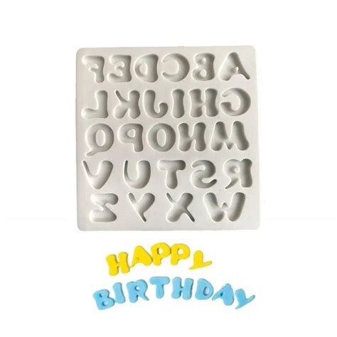 Molde Silicona Letras May Scula Happy De Colores Reposteria