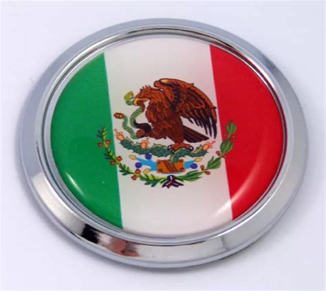 Mexico Mexican Round Flag Car Chrome Decal Emblem Bumper Sticker Bezel