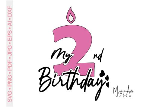 2nd Birthday Svg Second Birthday Svg Png My 2nd Birthday Etsy