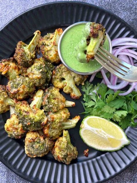 Malai Broccoli Air Fryer Oven Indian Veggie Delight