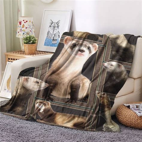 Ferret Sofa Throw Fleece Blanket Ferret Fleece Blanket Ts For Fer