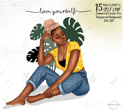 Self Love Clipart Black Girl Clipart Black Woman Fashion Clipart