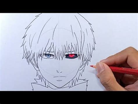 How To Draw Kaneki Ken Tokyo Ghoul Step By Step Youtube Cara