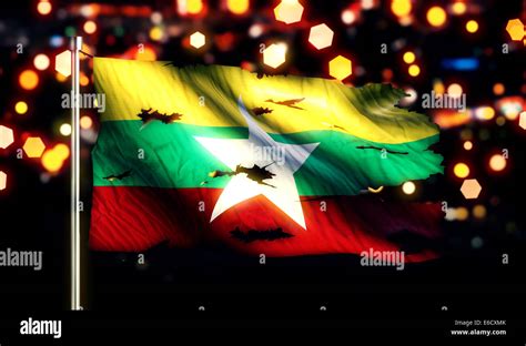 Myanmar National Flag Torn Burned War Freedom Night 3D Stock Photo - Alamy