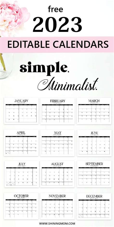 2023 Calendar Printable And Editable In Microsoft Word