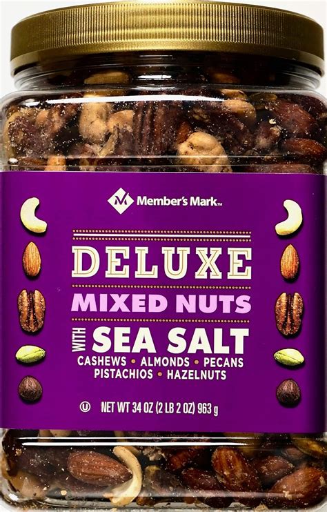 Amazon Member S Mark Deluxe Mixed Nuts With Sea Salt 34 Oz