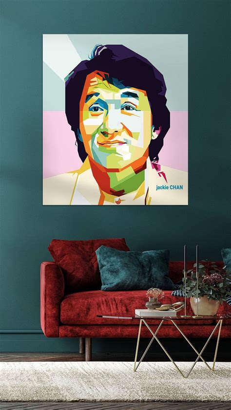 Jackie Chan Pop Art Wpap Van Sw Artwork Op Canvas Behang En Meer In