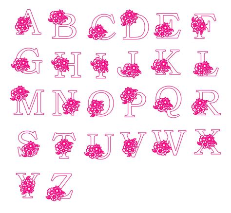 Laser Cut Flower Alphabet Design Cdr Dxf And Ai File Vectors File